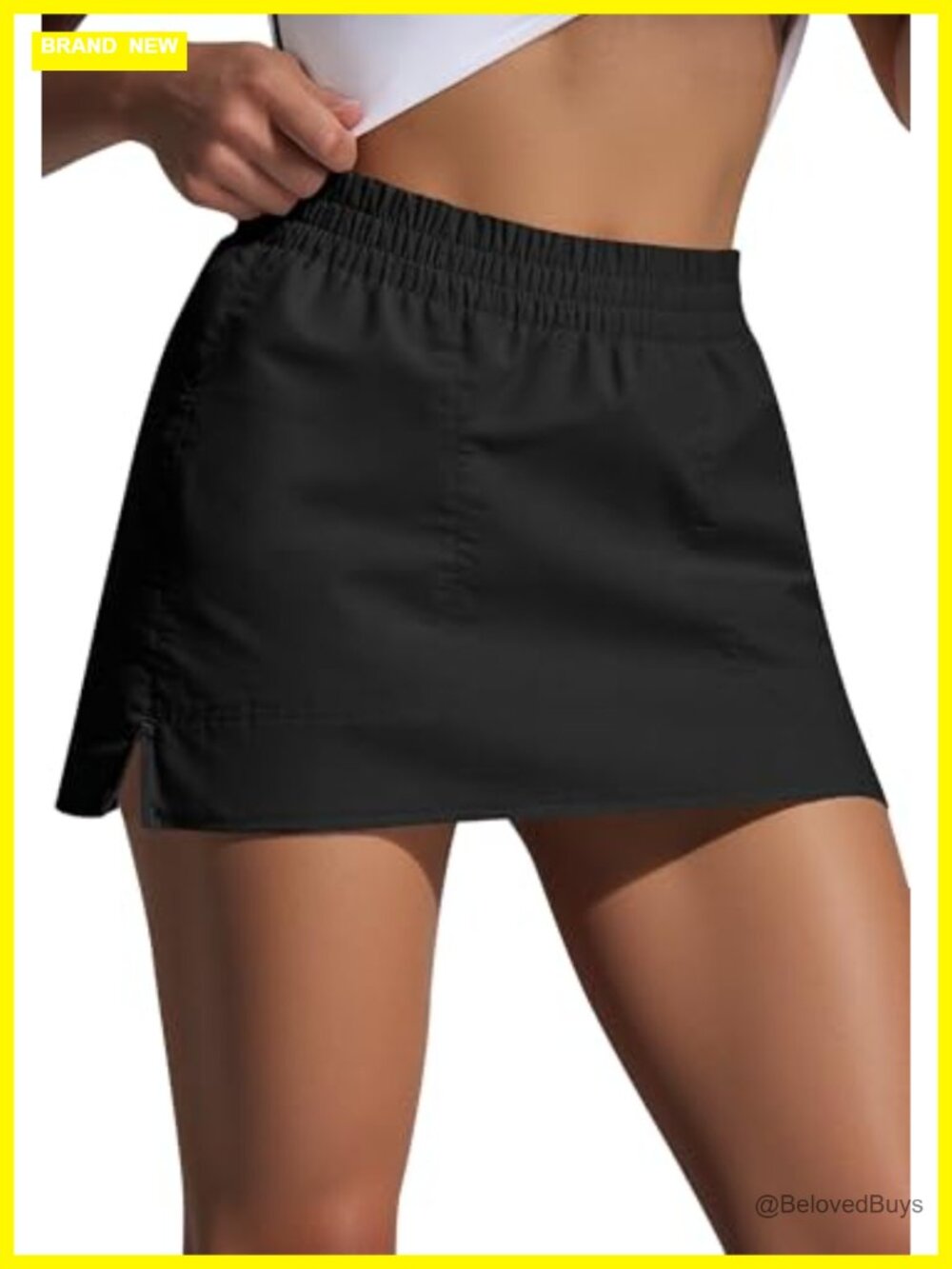 High Waisted Tennis Skirt with Pockets & Built-in Shorts A-Line Mini